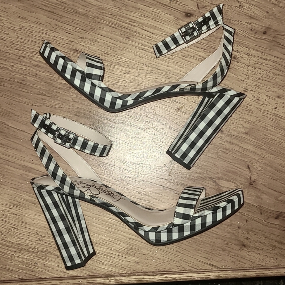 Libby Edelman Checkered Platform Heels - image 1